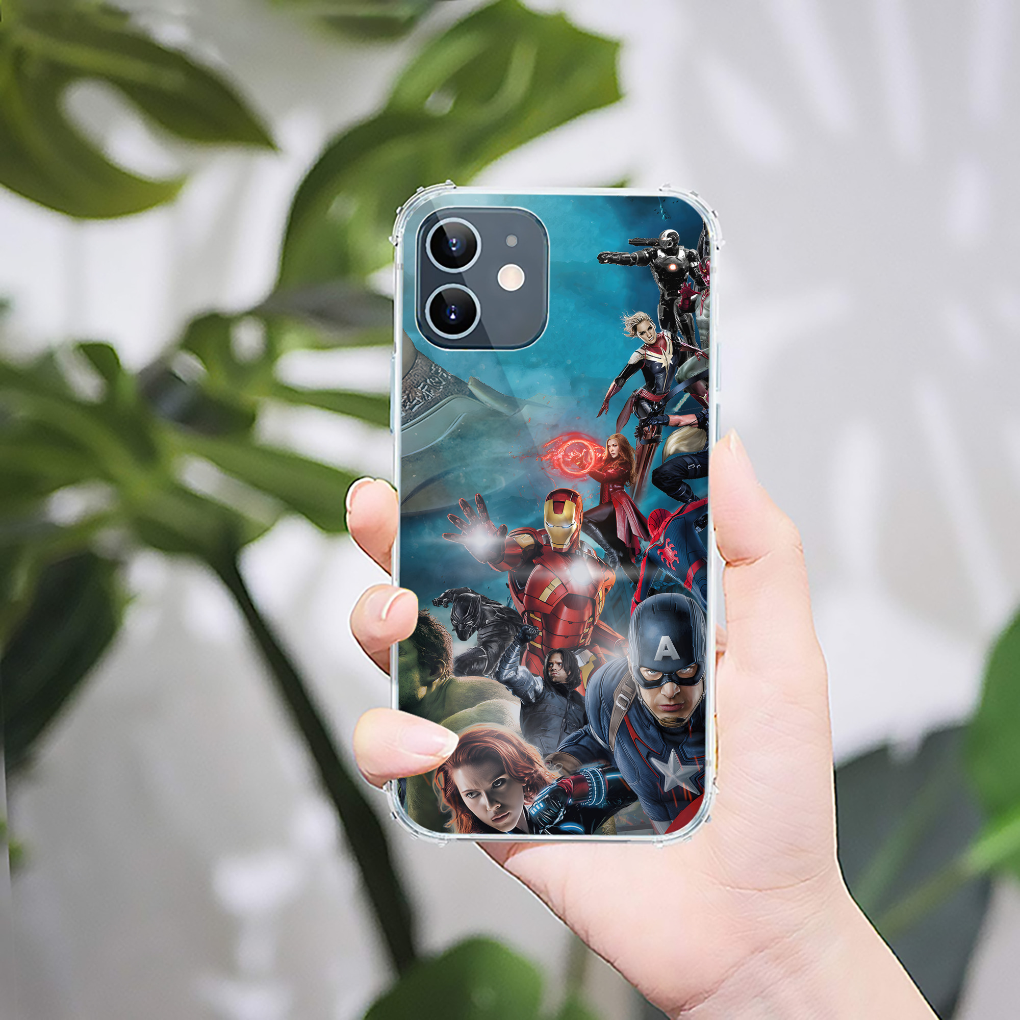 （画像用） アベンジャーズ The Avengers 【iPhone 12シリーズ対応】透明スマホケース（クリアソフトケース）